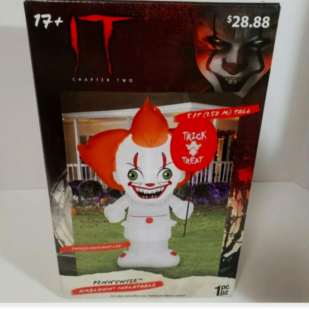 Airblown Inflatable Light Up Pennywise IT Halloween Decoration NEW In Box